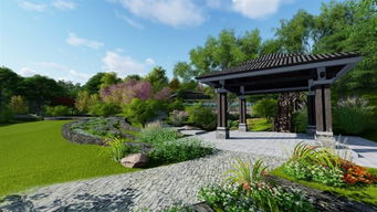 精品中式公园SU模型与高清效果图 匠心演绎园林艺术